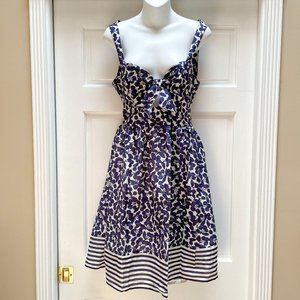 Nanette Lepore Swim Coverup Dress L Blue Cherry Retro